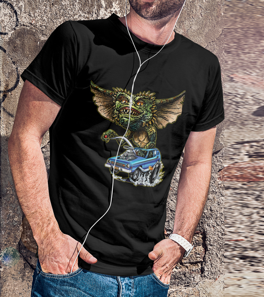 Gremlins Monster With Muscle Car Adventure T-Shirt
