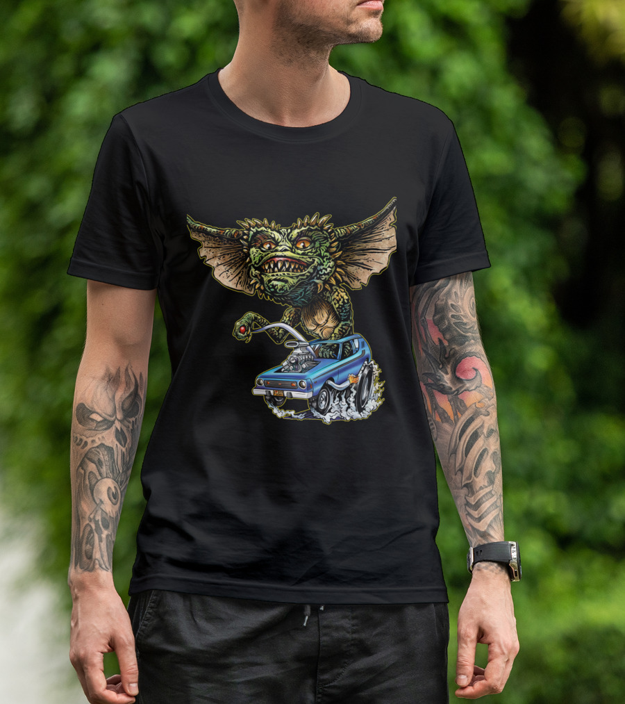 Gremlins Monster With Muscle Car Adventure T-Shirt