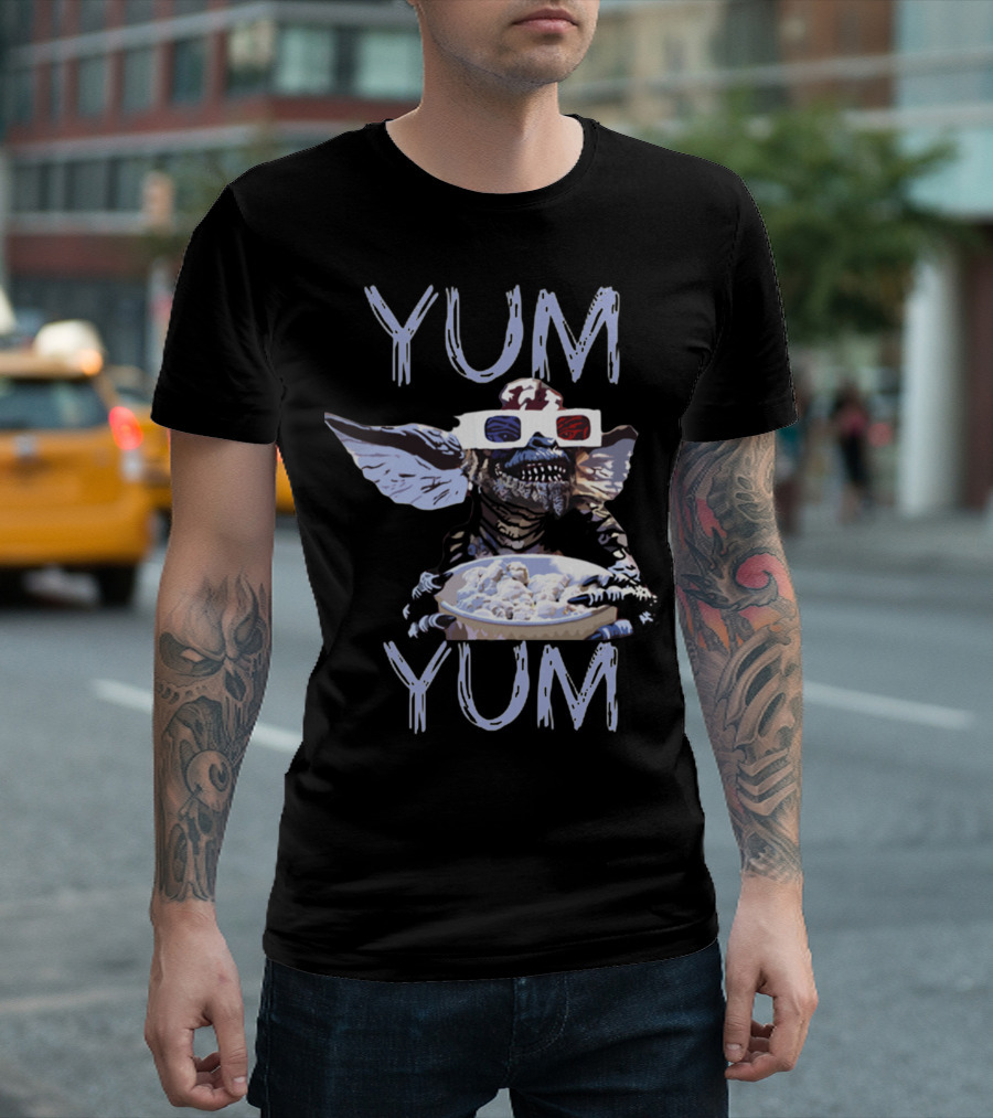 Gremlins Stripe Yum Yum 3D Glasses Eating T-Shirt