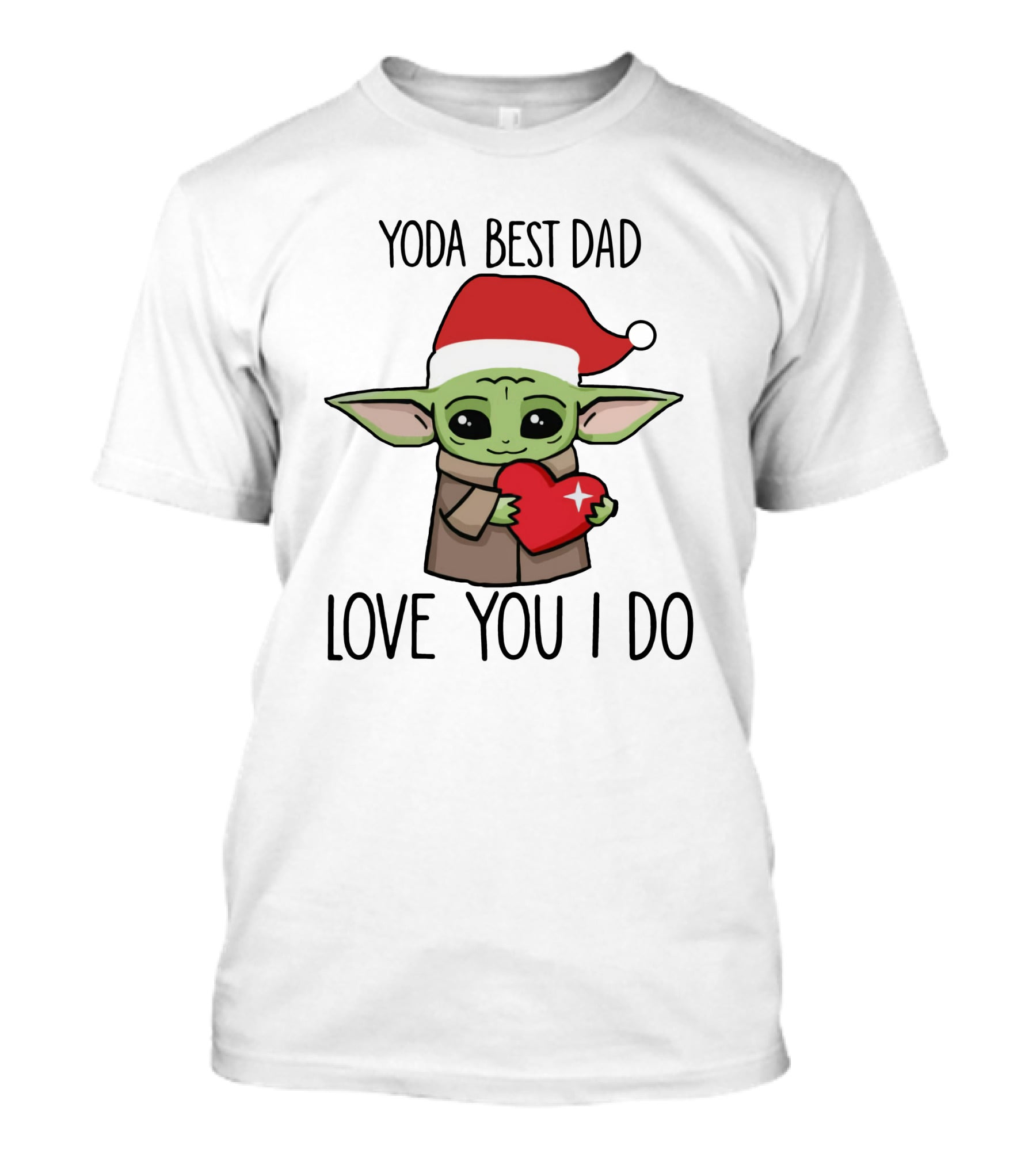 Yoda Best Dad Love You I Do Santa Hat Heart T-Shirt