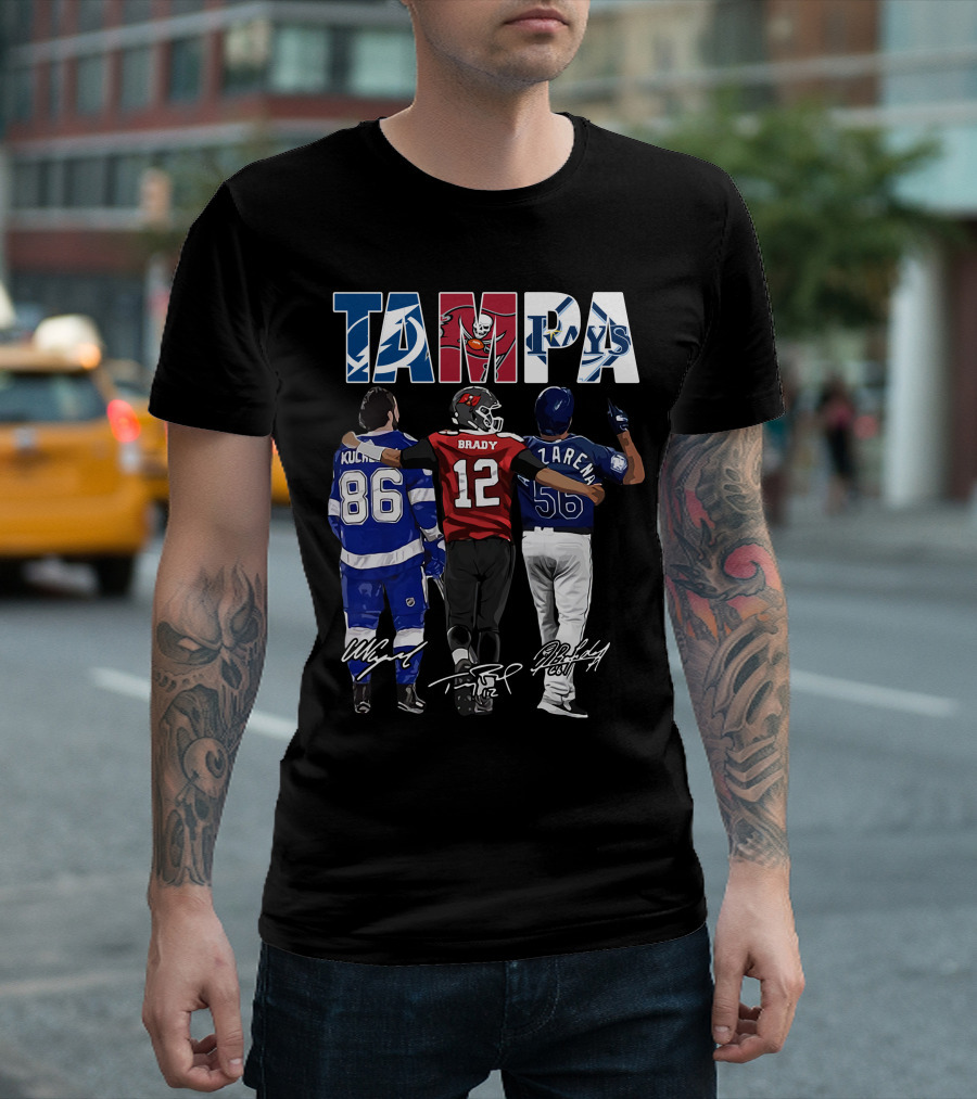 Tampa Bay Lightning Buccaneers Rays Kucherov Brady Arozarena T-Shirt