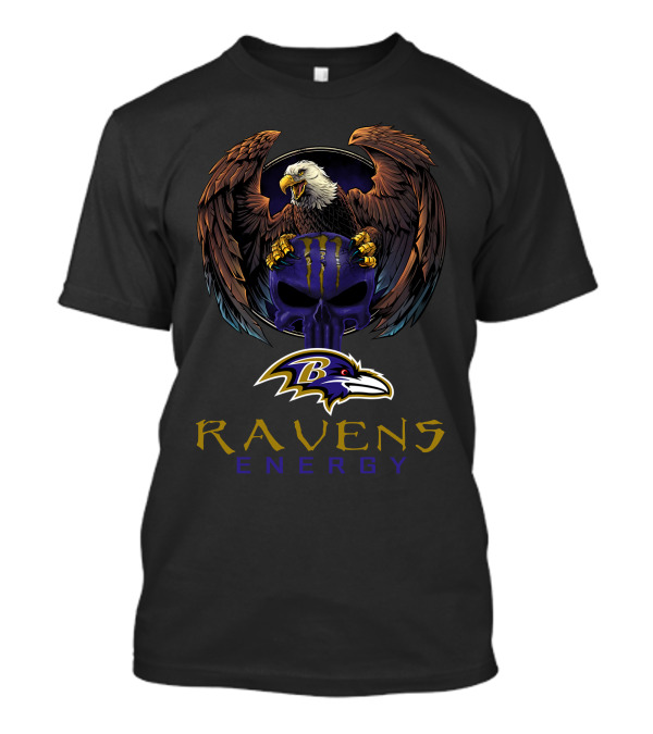 Ravens Energy Baltimore Ravens Monster Skull Eagle T-Shirt