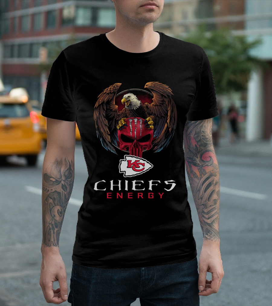 Kansas City Chiefs Energy Skull Eagle T-Shirt