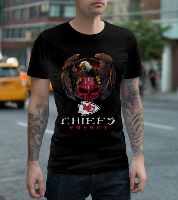 Kansas City Chiefs Energy Skull Eagle T-Shirt
