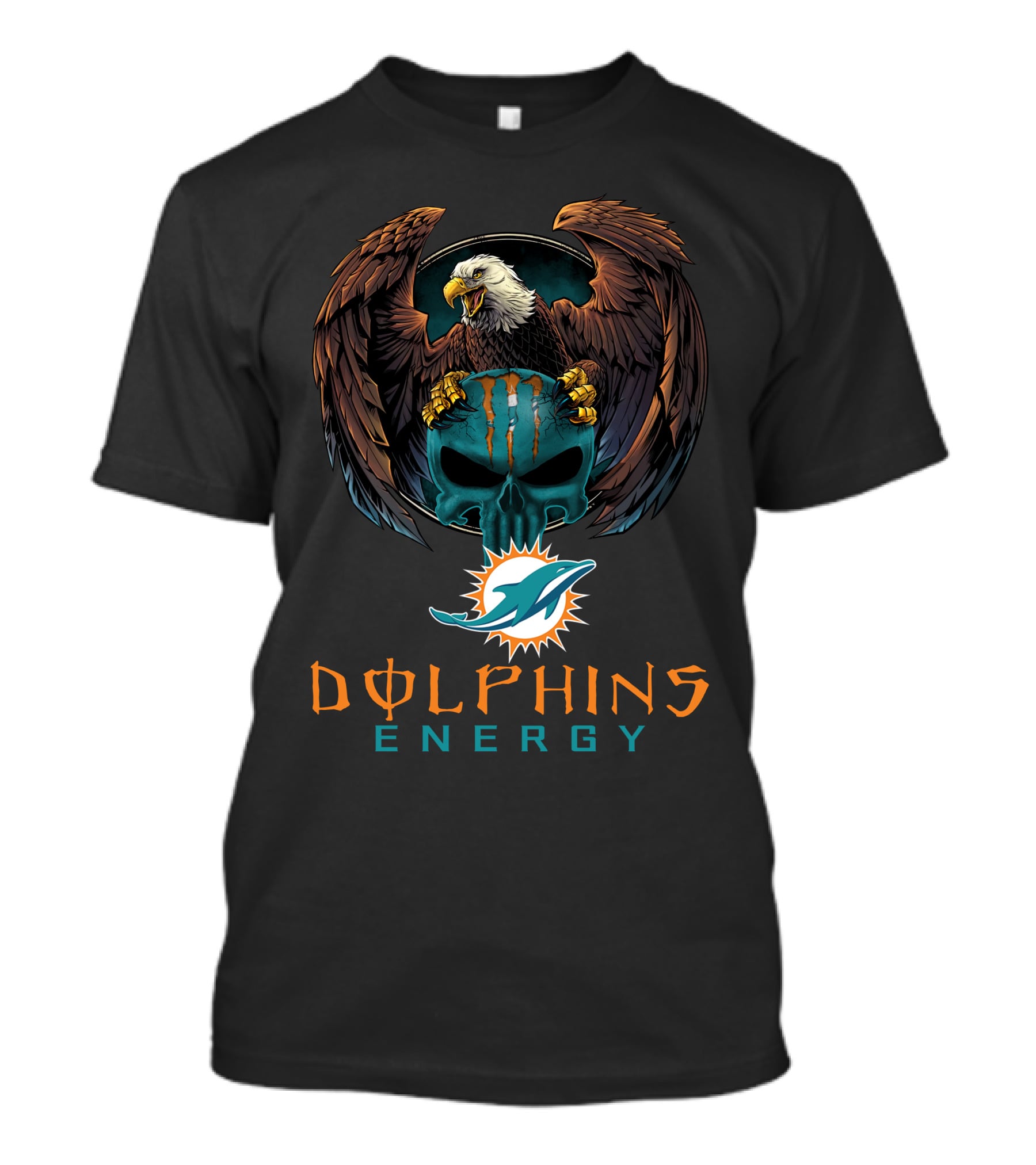 Dolphins Energy Miami Dolphins Eagle Skull T-Shirt