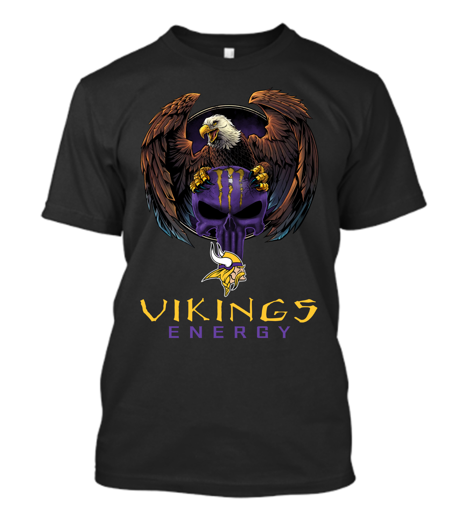 Vikings Energy Minnesota Vikings Bald Eagle Skull T-Shirt