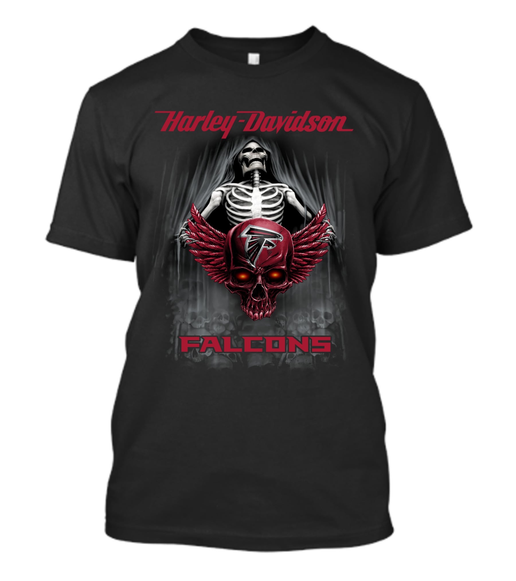 Harley Davidson Falcons Atlanta Skull Graphic Hdnfl 0610 T-Shirt