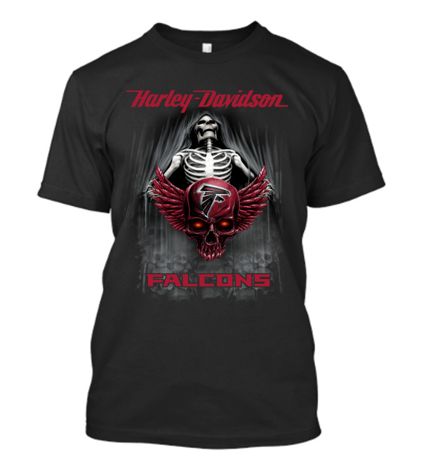 Harley Davidson Falcons Atlanta Skull Graphic Hdnfl 0610 T-Shirt