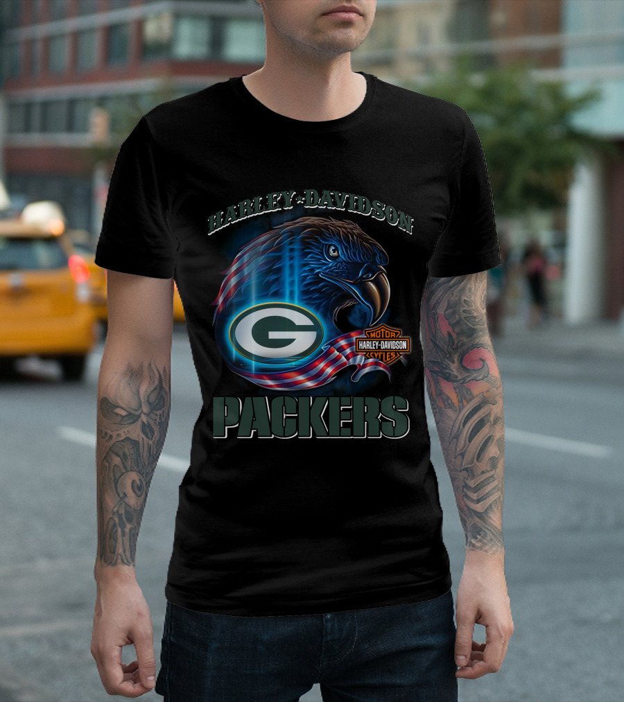 Harley Davidson Green Bay Packers Eagle T-Shirt