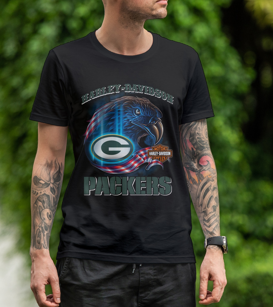 Harley Davidson Green Bay Packers Eagle T-Shirt