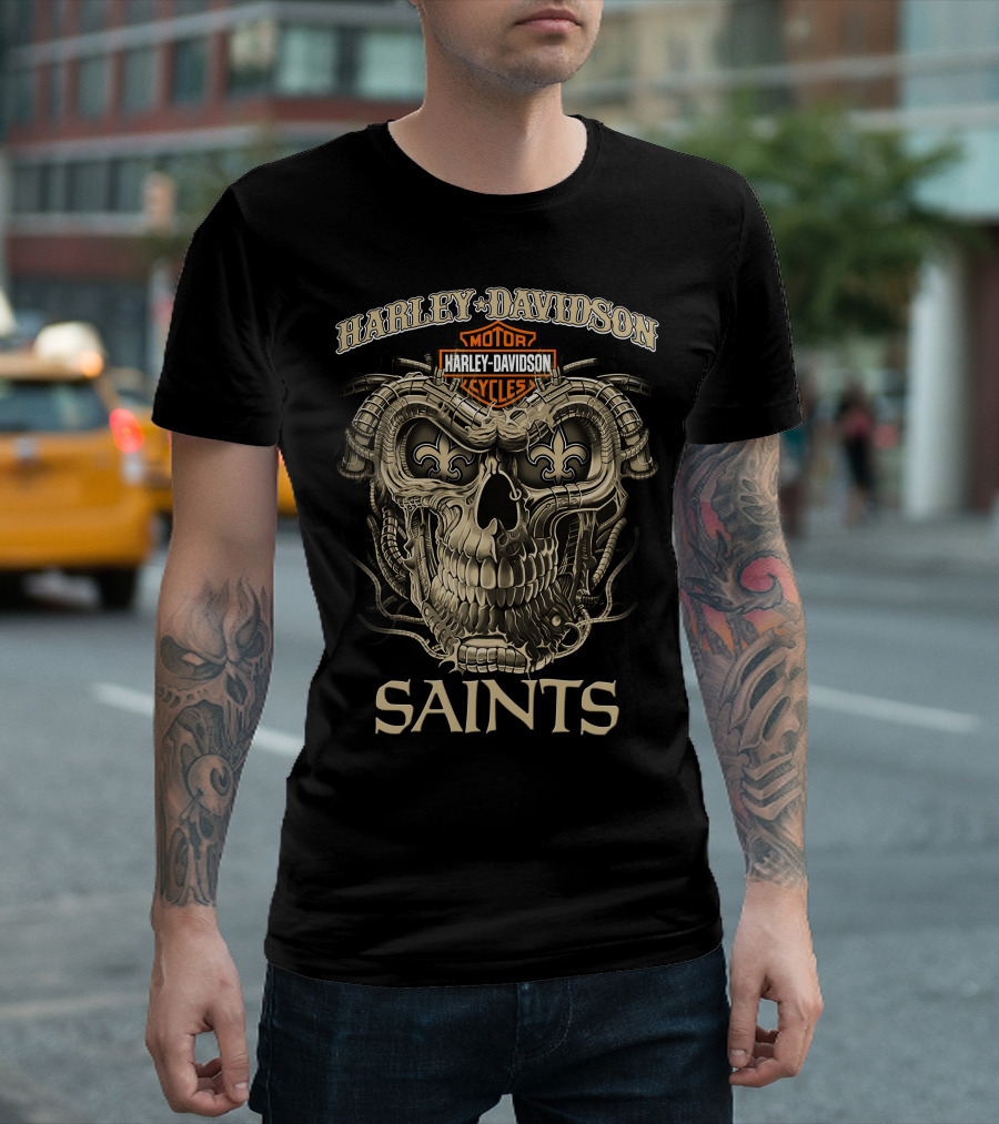 Harley Davidson Motorcycles Skull Saints T-Shirt