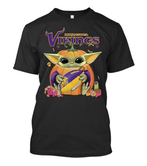 Yoda Minnesota Vikings Halloween Football Pumpkin T-Shirt