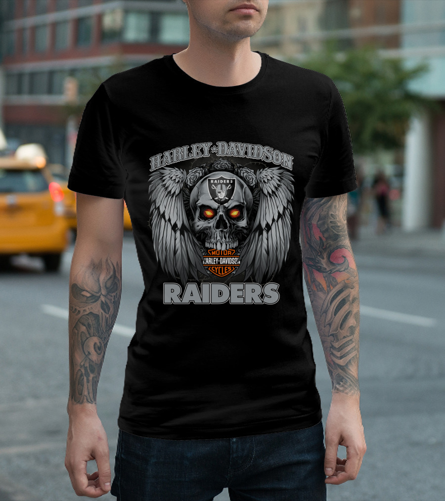 Harley Davidson Raiders Motorcycles Hd Nfl1228 Las Vegas Raiders T-Shirt