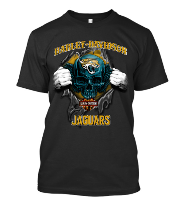 Harley Davidson Jacksonville Jaguars Skull Cycles T-Shirt