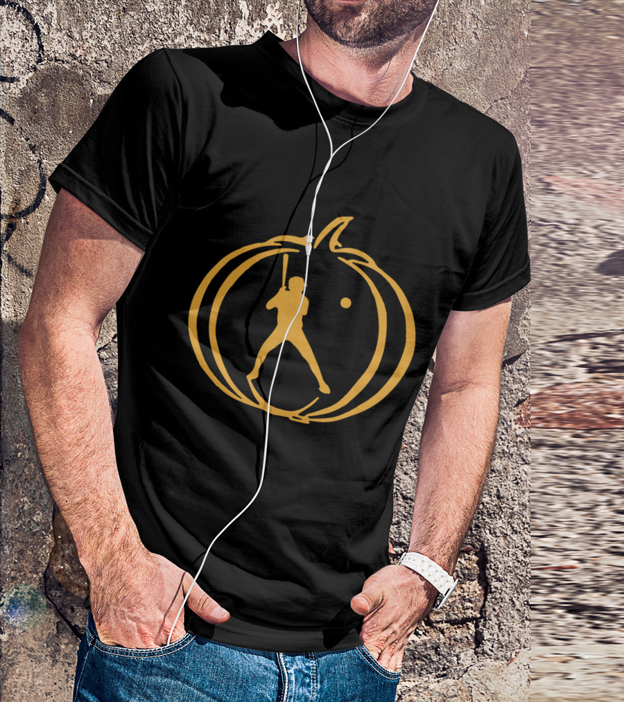 Baseball Pumpkin Batter Silhouette Halloween T-Shirt