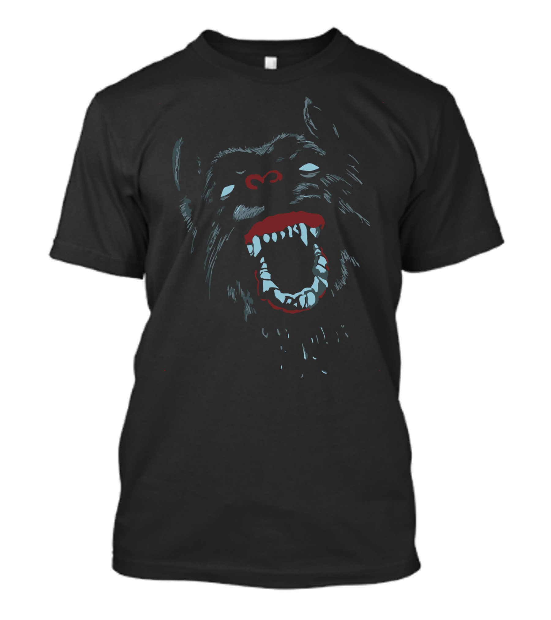 Colorful Mad Dog Neon Cool Fierce Open Mouth T-Shirt