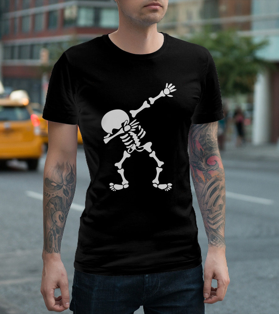 Dabbing Skeleton Funny Halloween Dab Skull Dance Pose T-Shirt