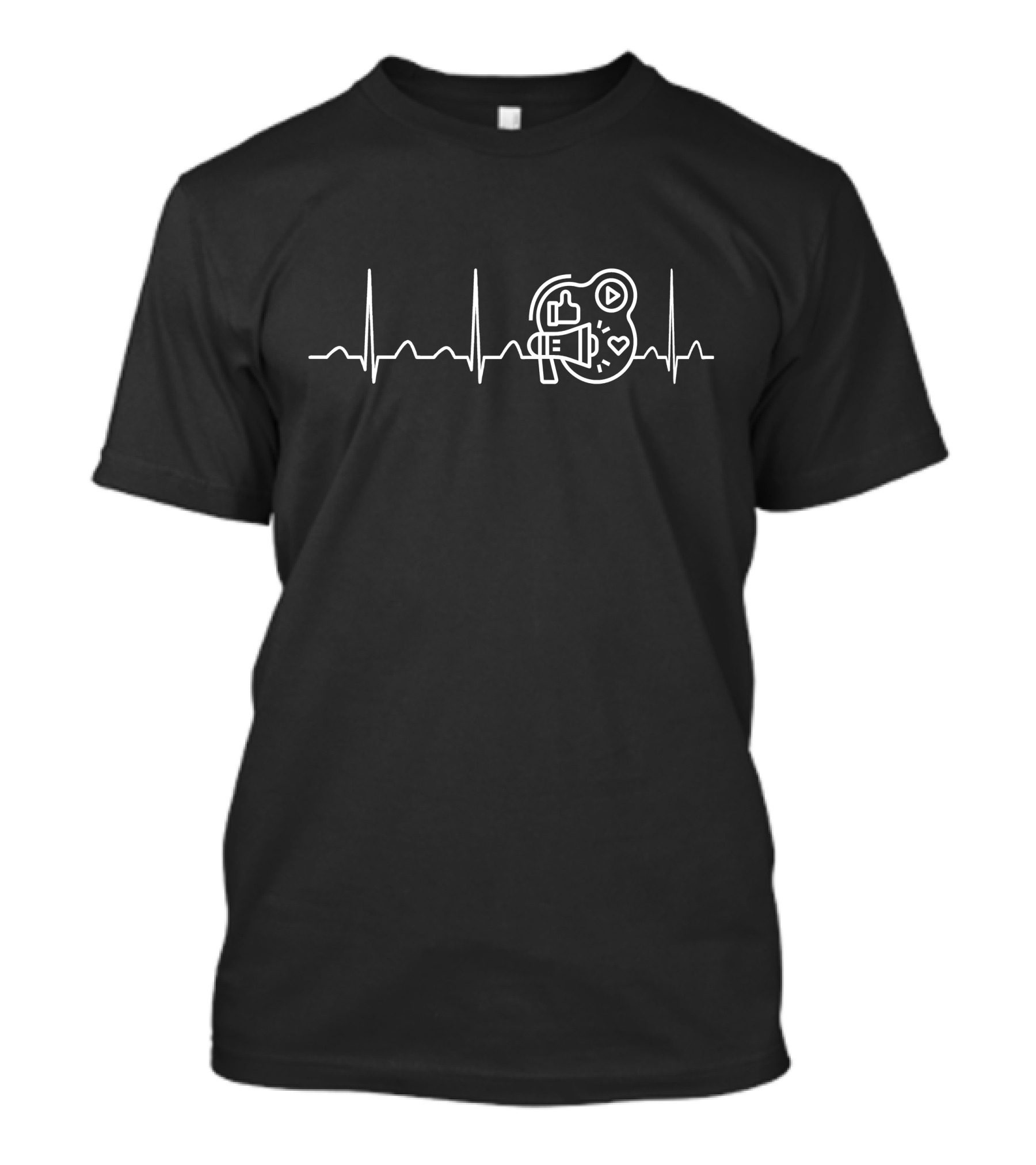Advertising Heartbeat Megaphone Icons Likes Play Heartbeat Line T-Shirt