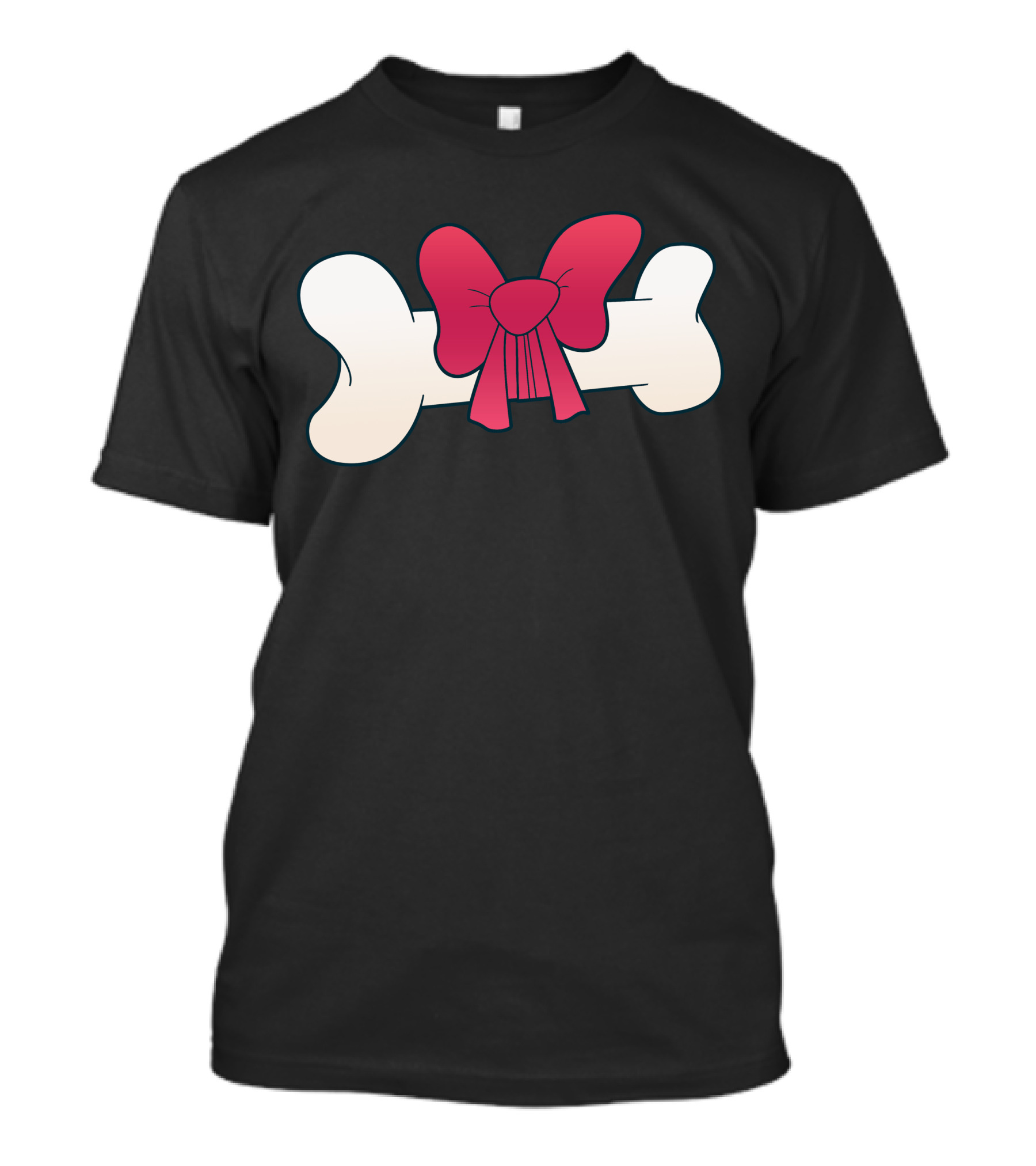 Bone With Red Bow Aesthetic Minimalist T-Shirt