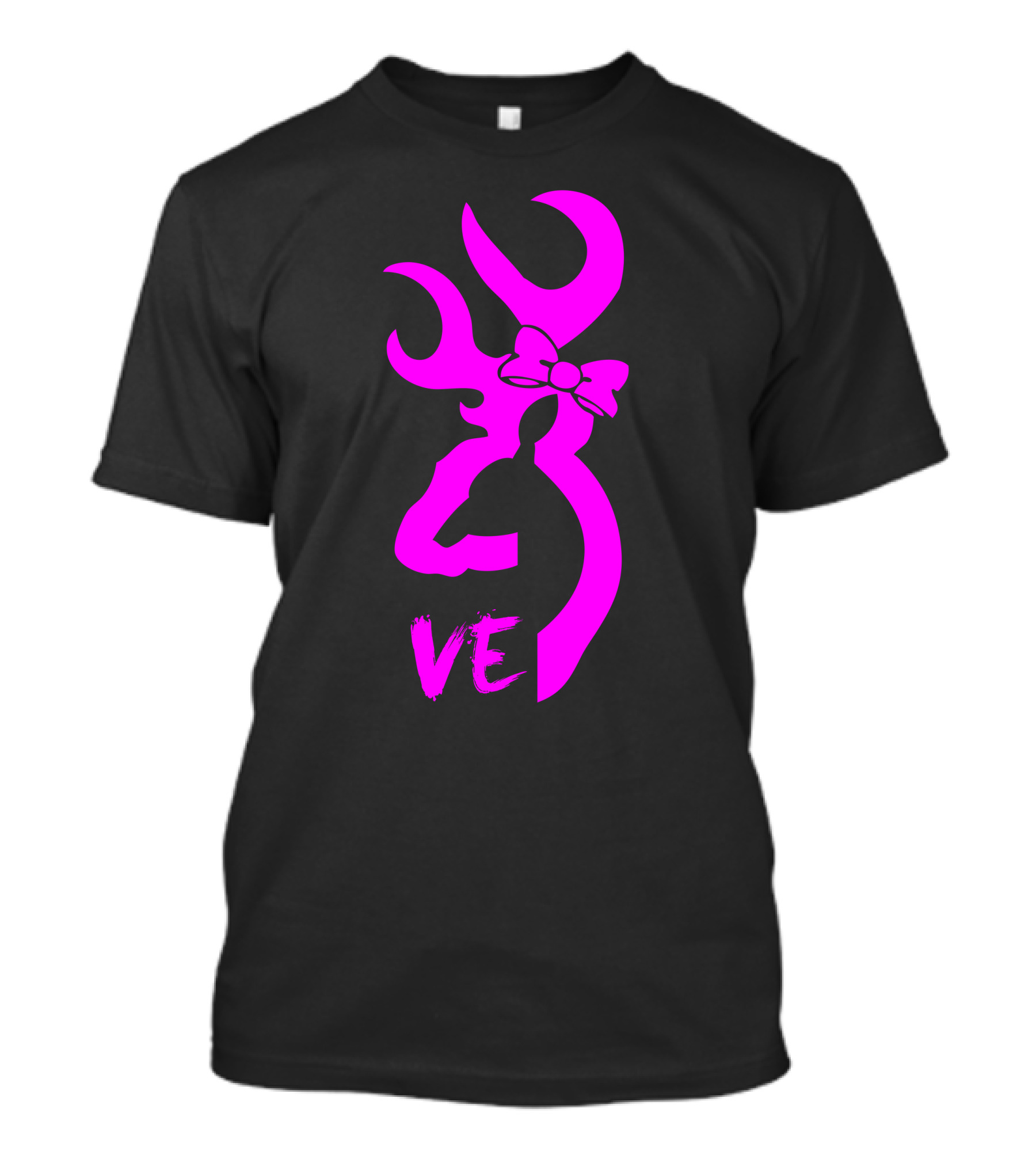 Browning Deer Love VE Antlers Bow Pink T-Shirt