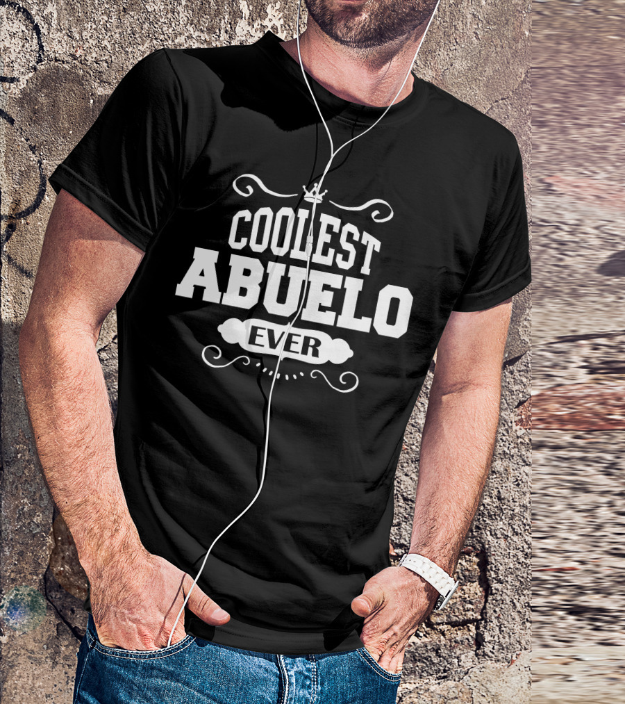 Coolest Abuelo Ever With Crown And Decorative Swirls T-Shirt