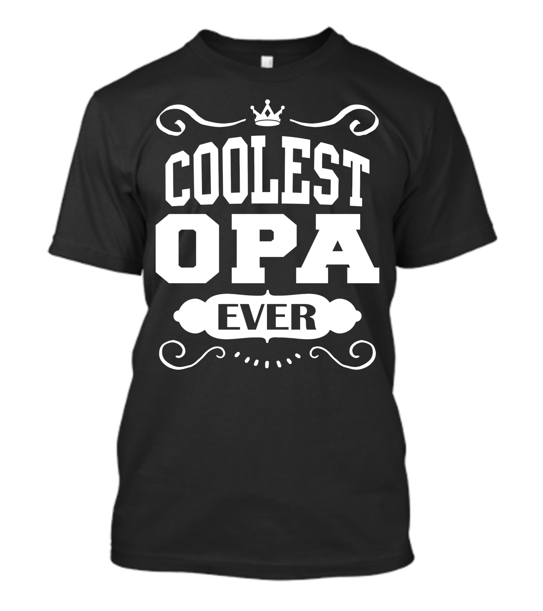 Coolest Opa Ever Crown Swirl Motif T-Shirt