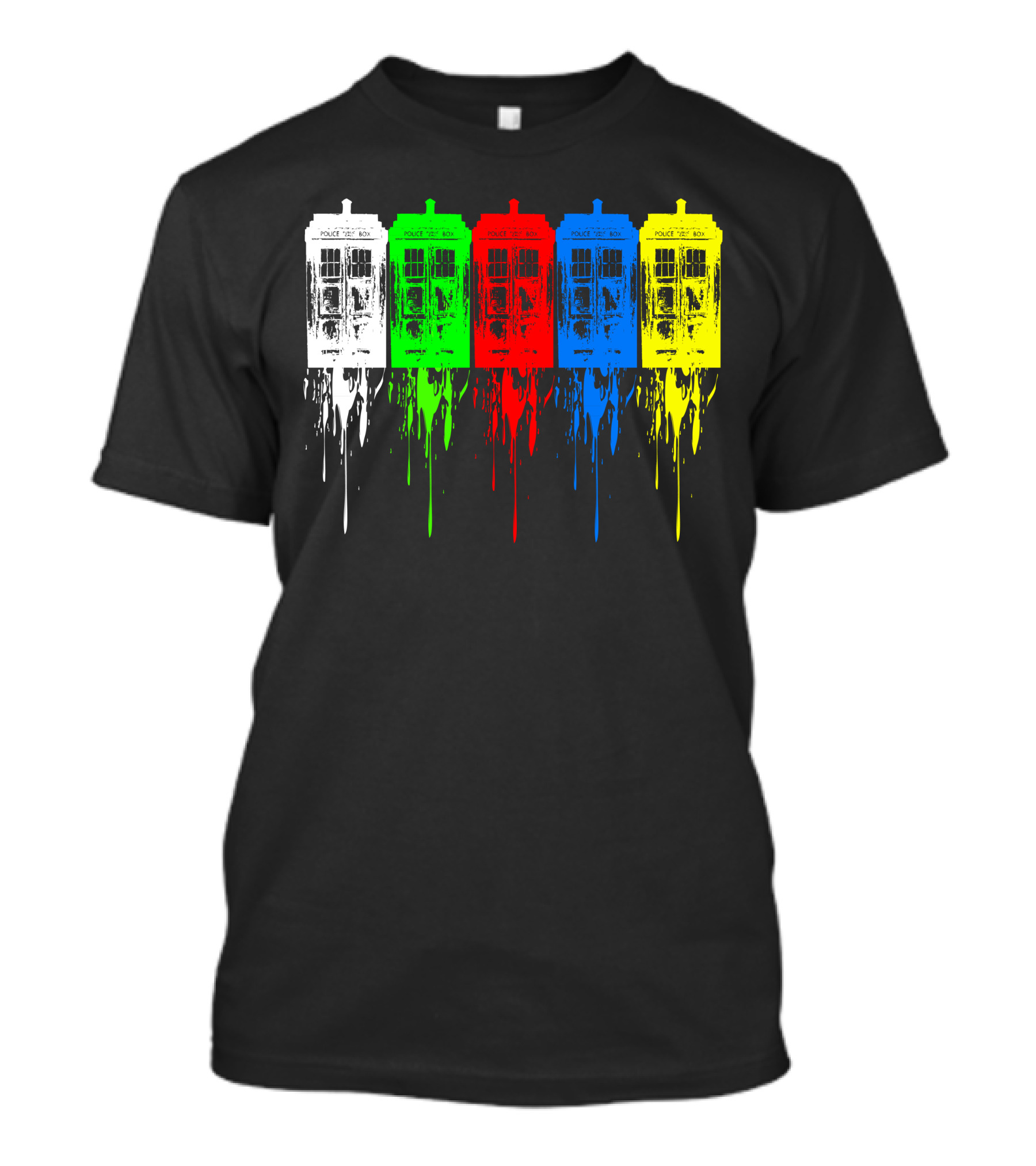 Doctor Who TARDIS Colorful Dripping T-Shirt
