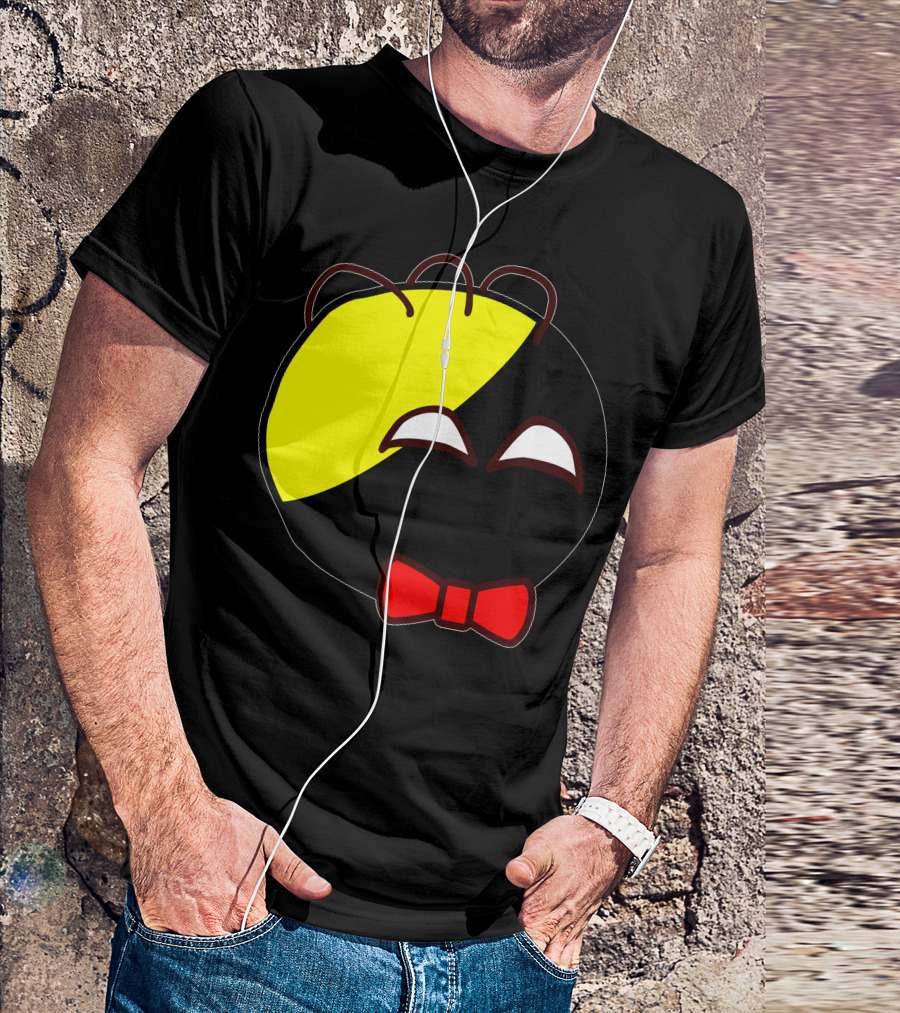 Anarchyball Ancap With Red Bow Tie Sticker Tucker Cartoon Face T-Shirt