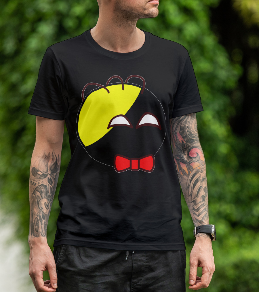 Anarchyball Ancap With Red Bow Tie Sticker Tucker Cartoon Face T-Shirt