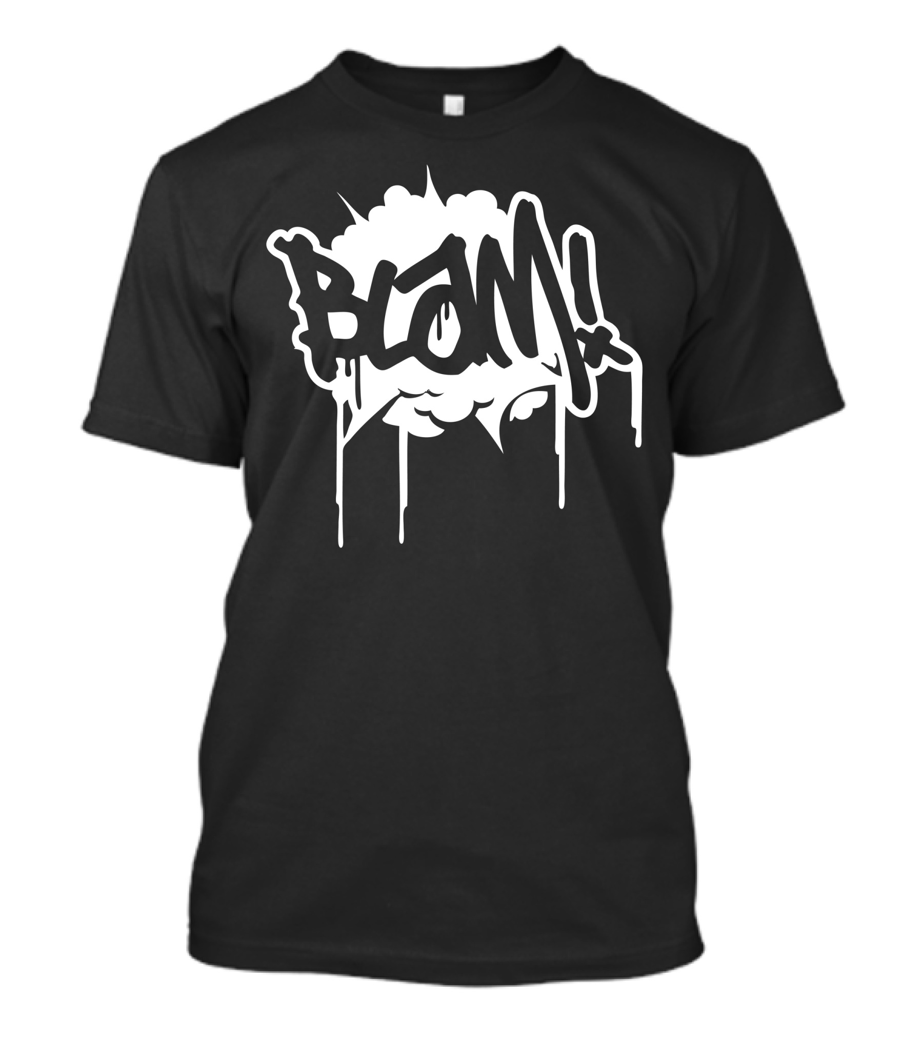 BLAM Comic Book Cartoon Explosion Dripping Text T-Shirt
