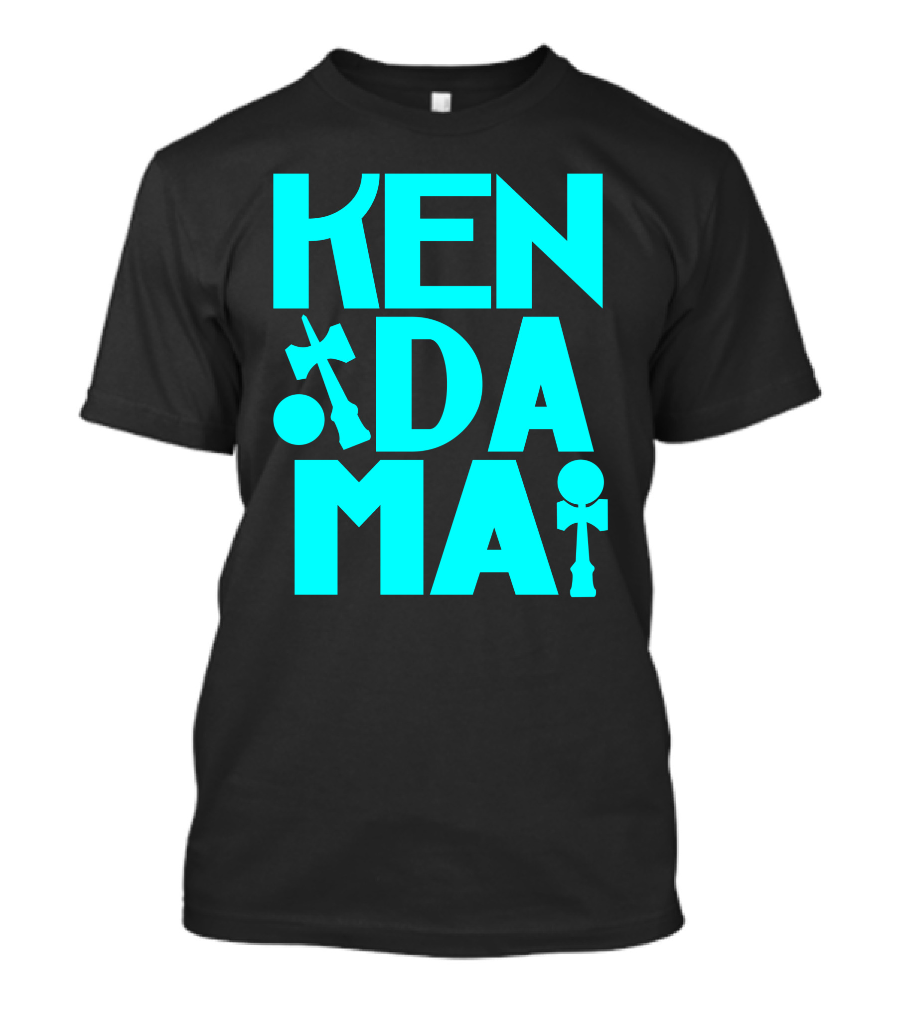Kendama Typography Blue Text T-Shirt