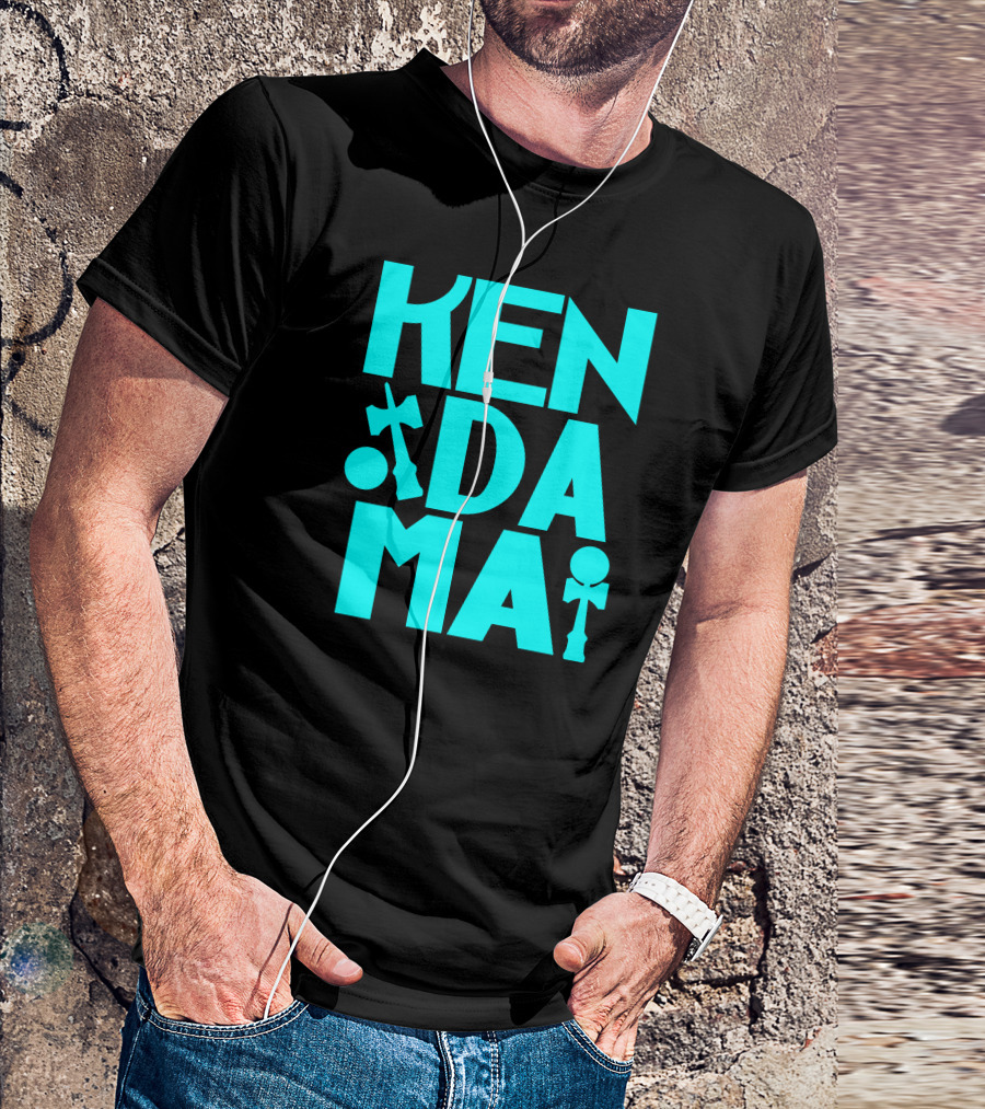 Kendama Typography Blue Text T-Shirt