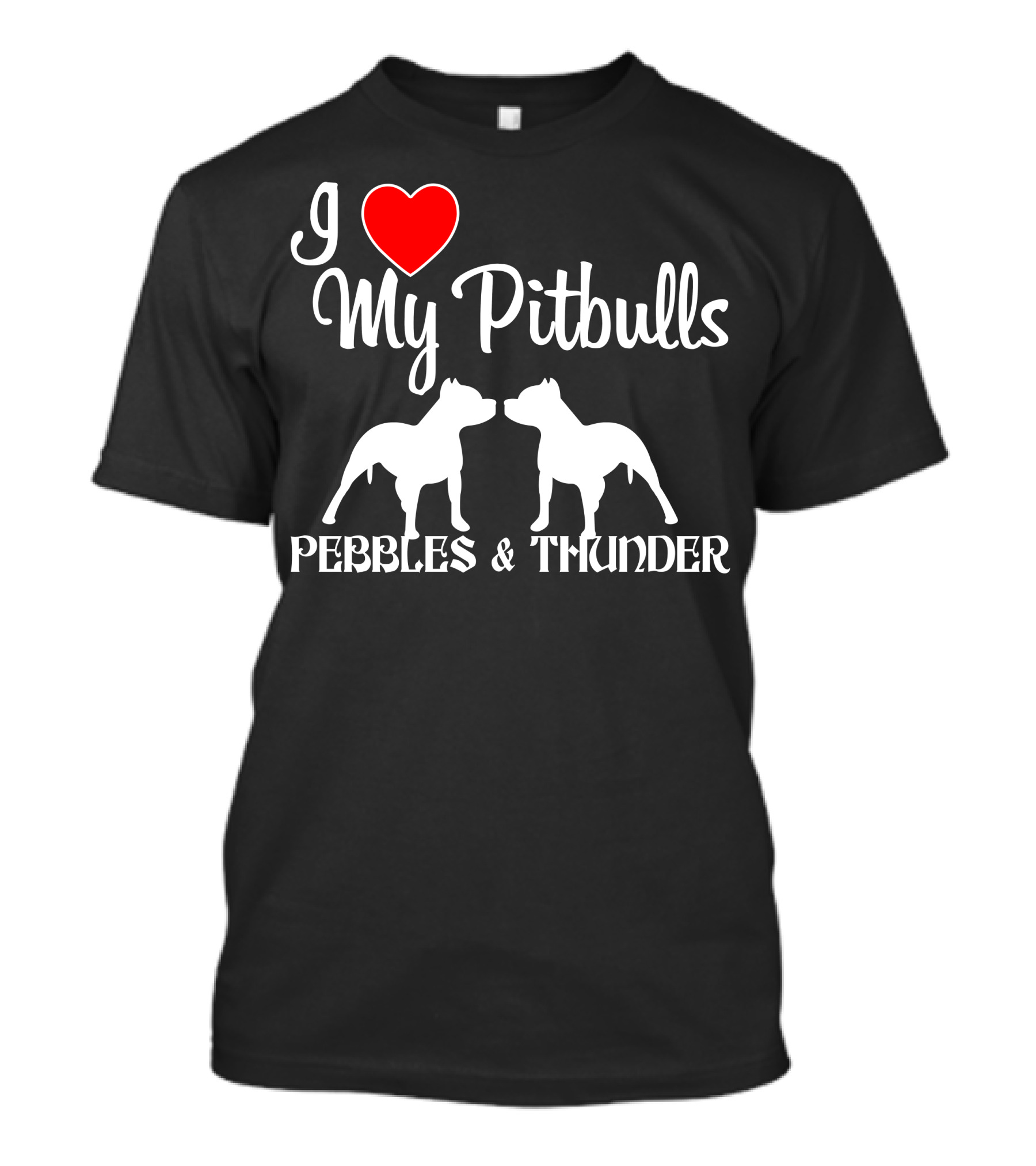 I Love My Pitbulls Pebbles And Thunder T-Shirt