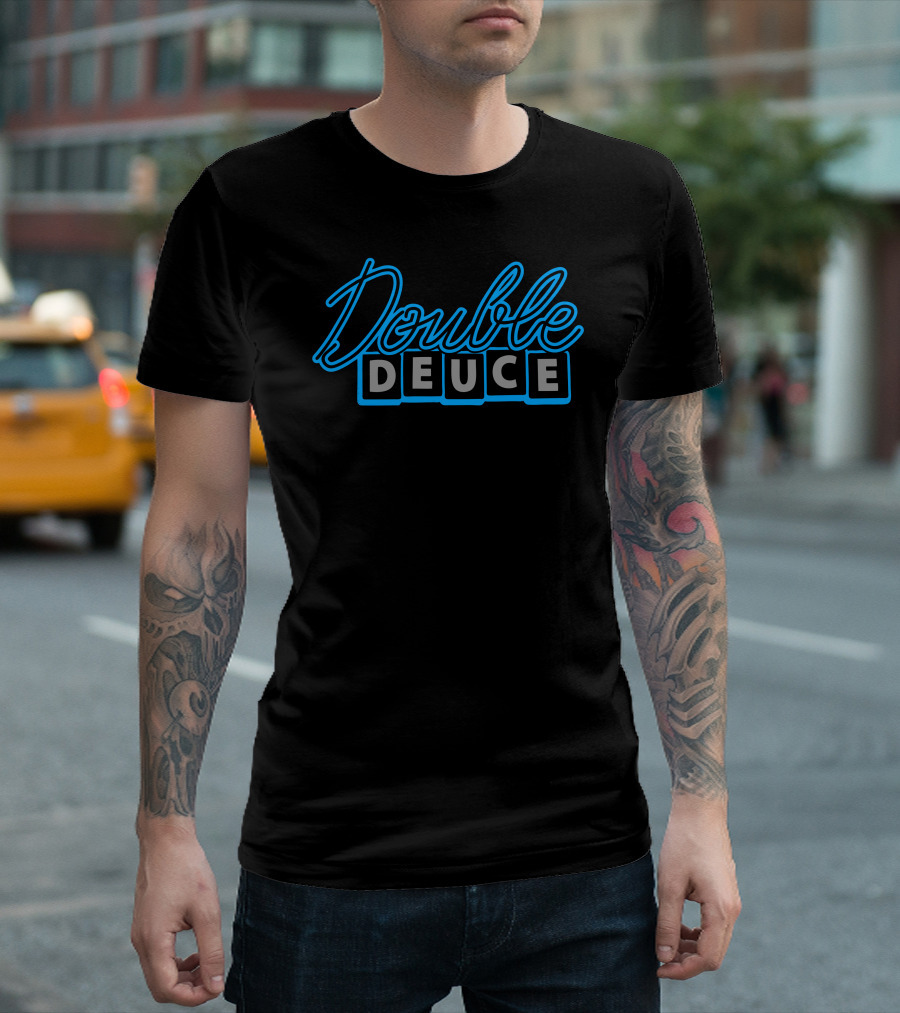 Double Deuce Retro Neon Block Letters T-Shirt
