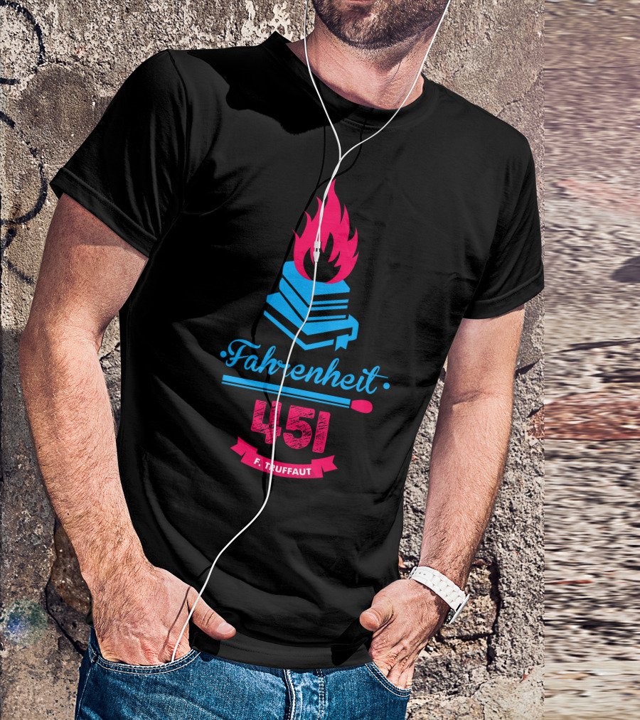 Fahrenheit 451 Burning Books F Truffaut T-Shirt