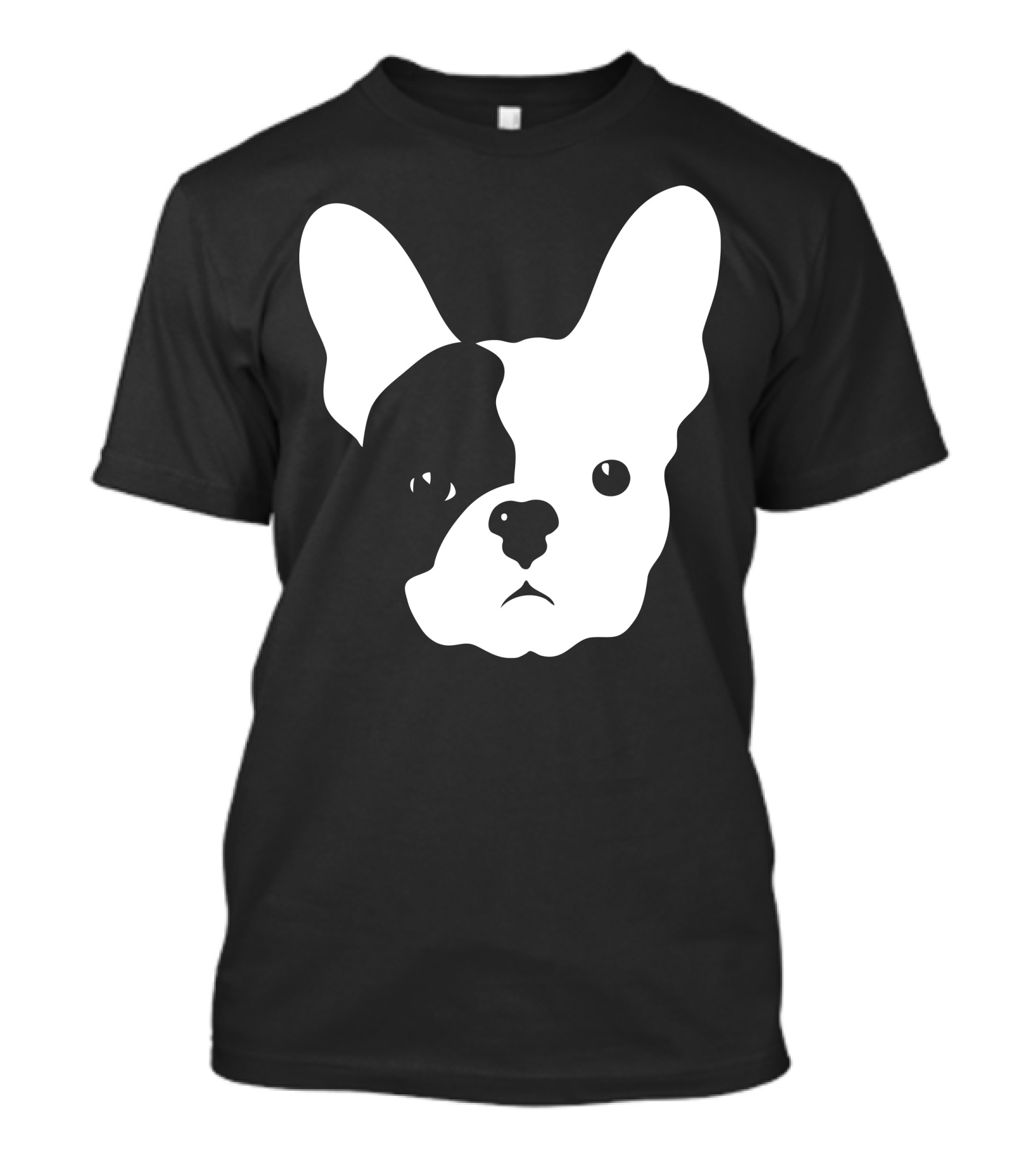 French Bulldog Dog Silhouette Monochrome Face T-Shirt
