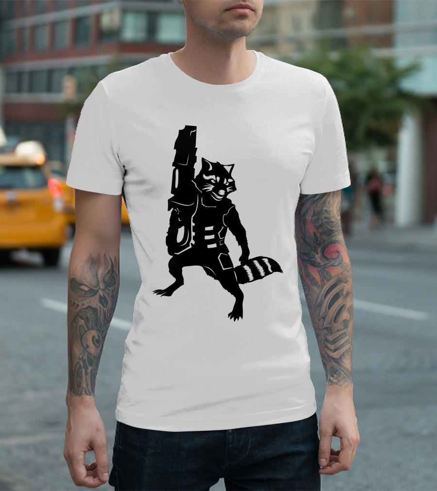 Rocket Raccoon Guardian Silhouette Warrior T-Shirt