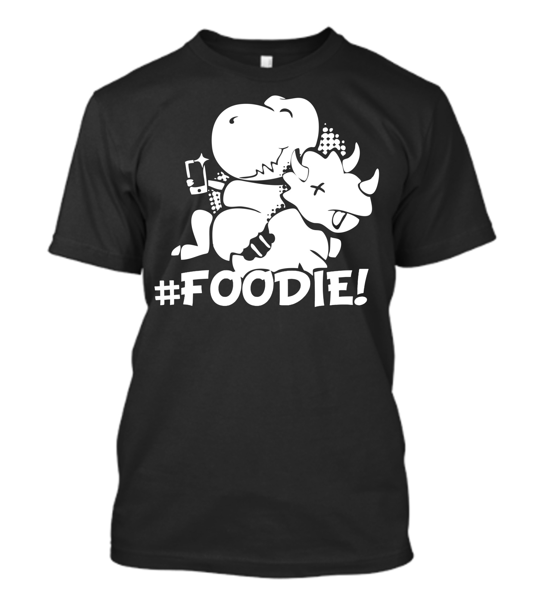 Foodie Dinosaur Eating With Smartphone T-Shirt