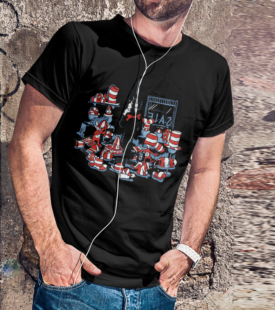 Hats That Are Hatty Cat Red Bow Shopping Sale T-Shirt