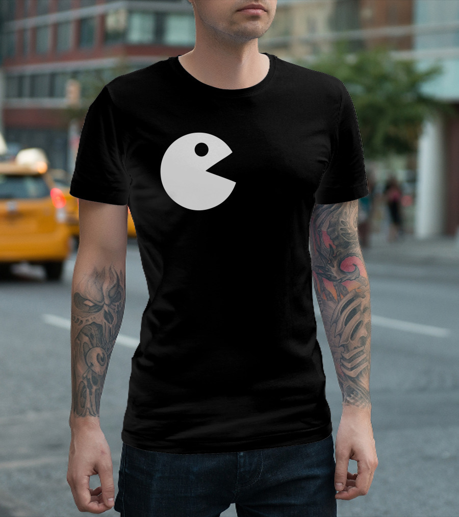 Kiss And Love Pac-Man Style White Black Iconic T-Shirt