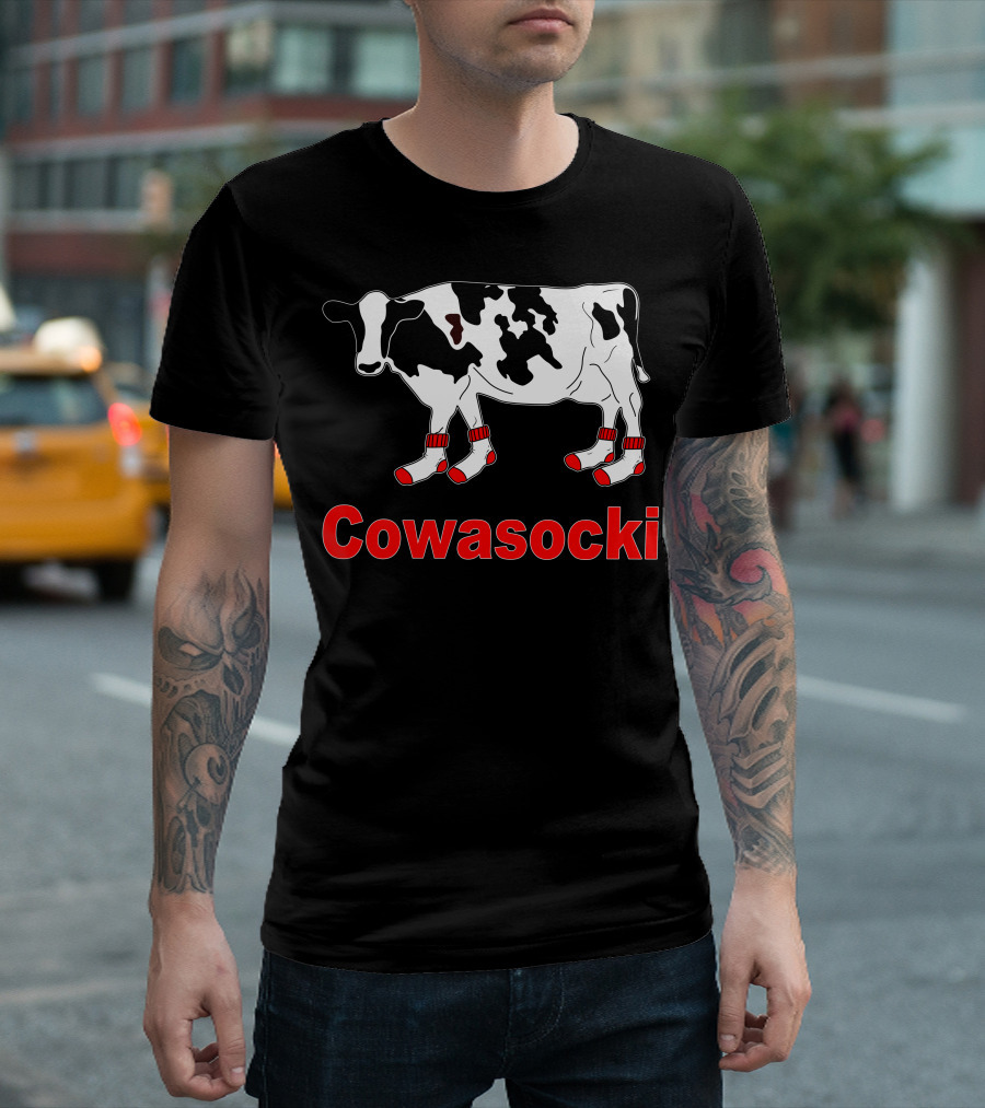 Cowasocki Milk Cow In Socks T-Shirt