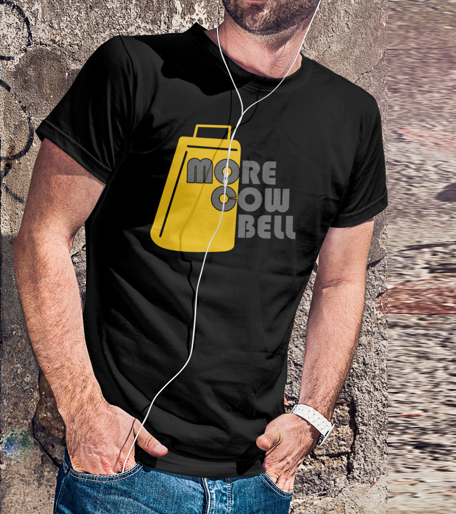 More Cowbell Classic Music Reference Yellow Cowbell T-Shirt