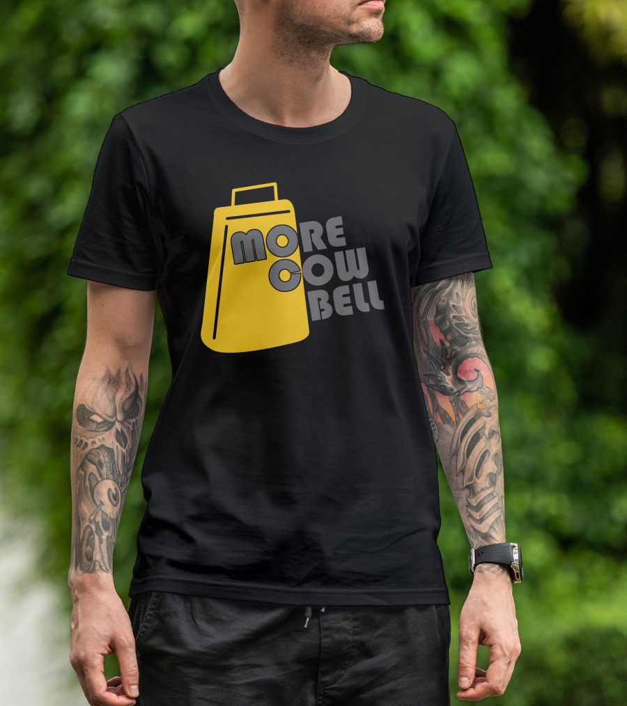 More Cowbell Classic Music Reference Yellow Cowbell T-Shirt