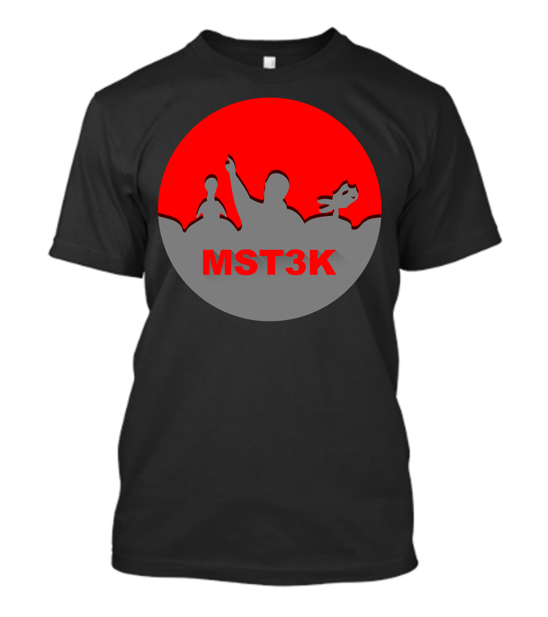 MST3K Mystery Science Theater Silhouettes Red And Gray T-Shirt