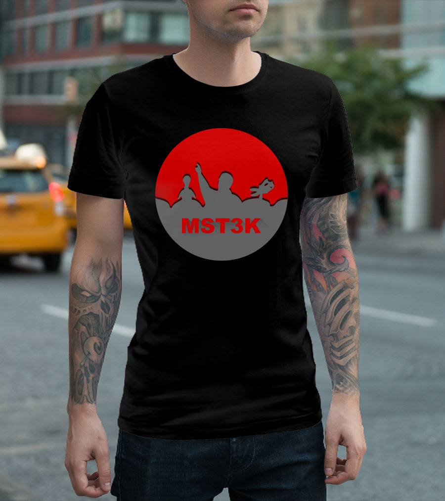 MST3K Mystery Science Theater Silhouettes Red And Gray T-Shirt