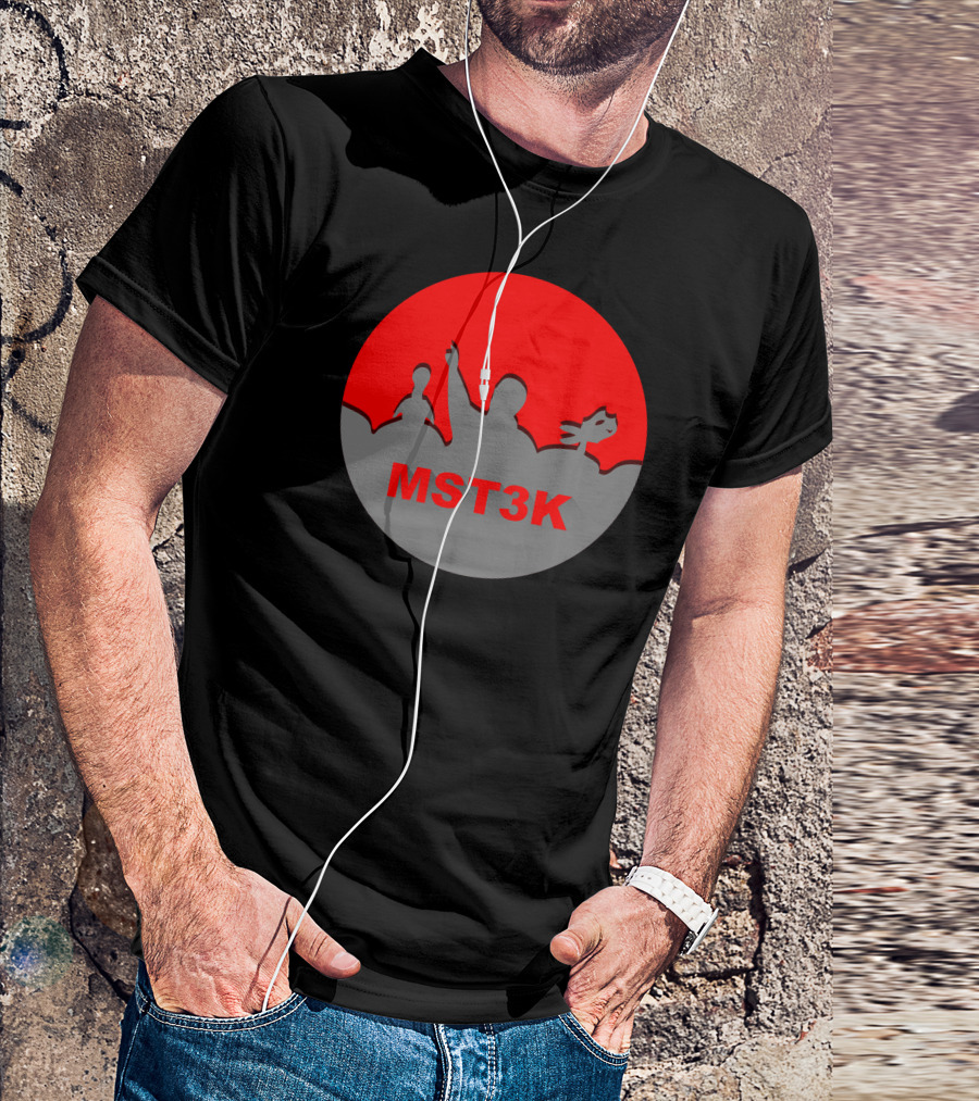 MST3K Mystery Science Theater Silhouettes Red And Gray T-Shirt