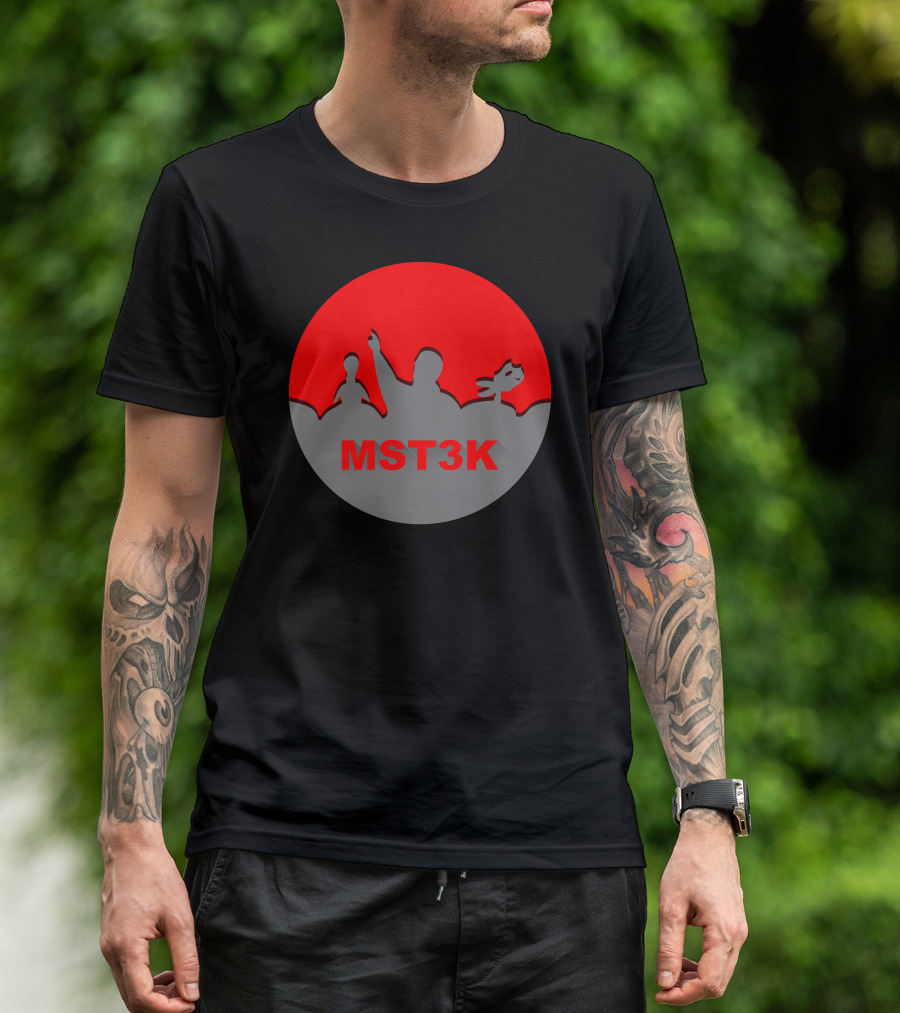 MST3K Mystery Science Theater Silhouettes Red And Gray T-Shirt