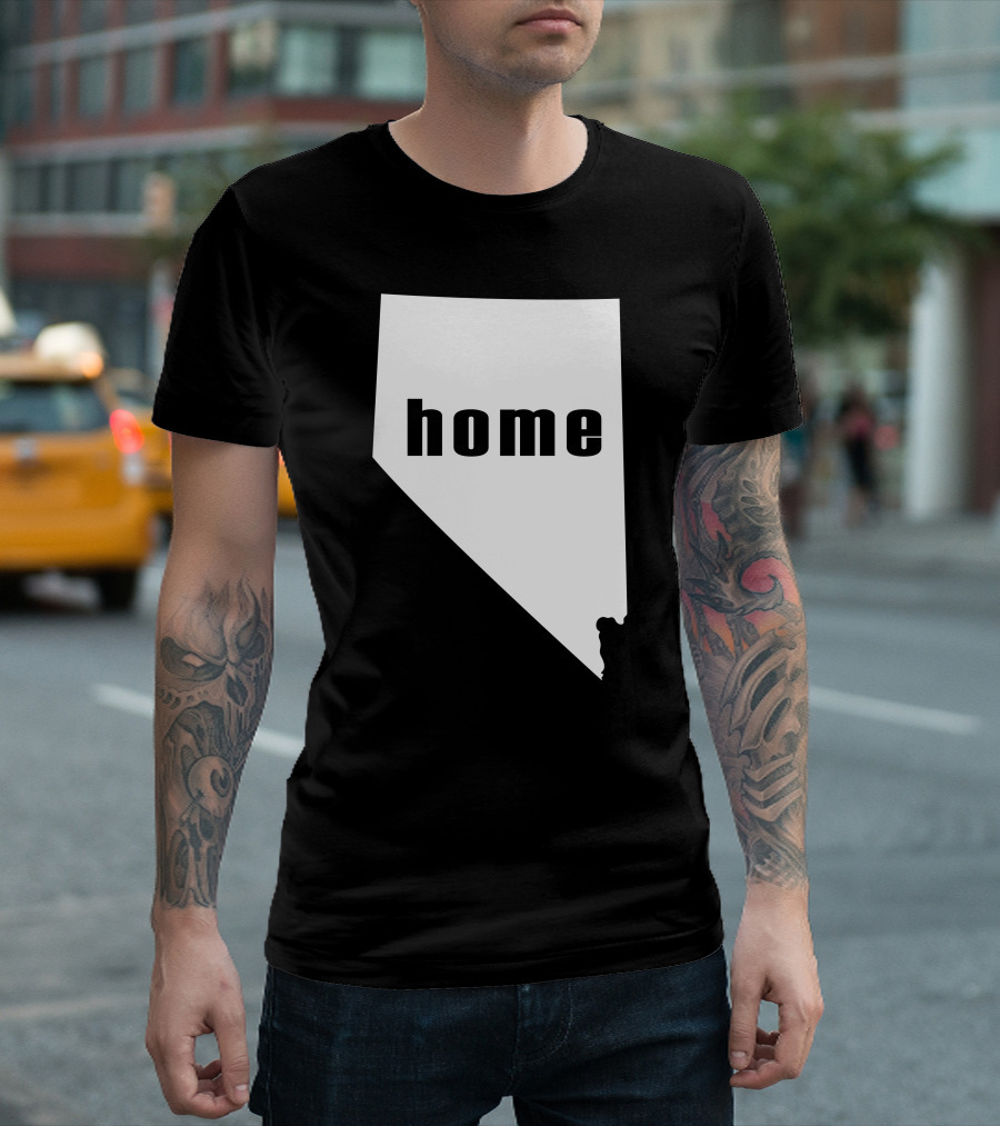 Nevada State Silhouette Home Text Minimalist T-Shirt