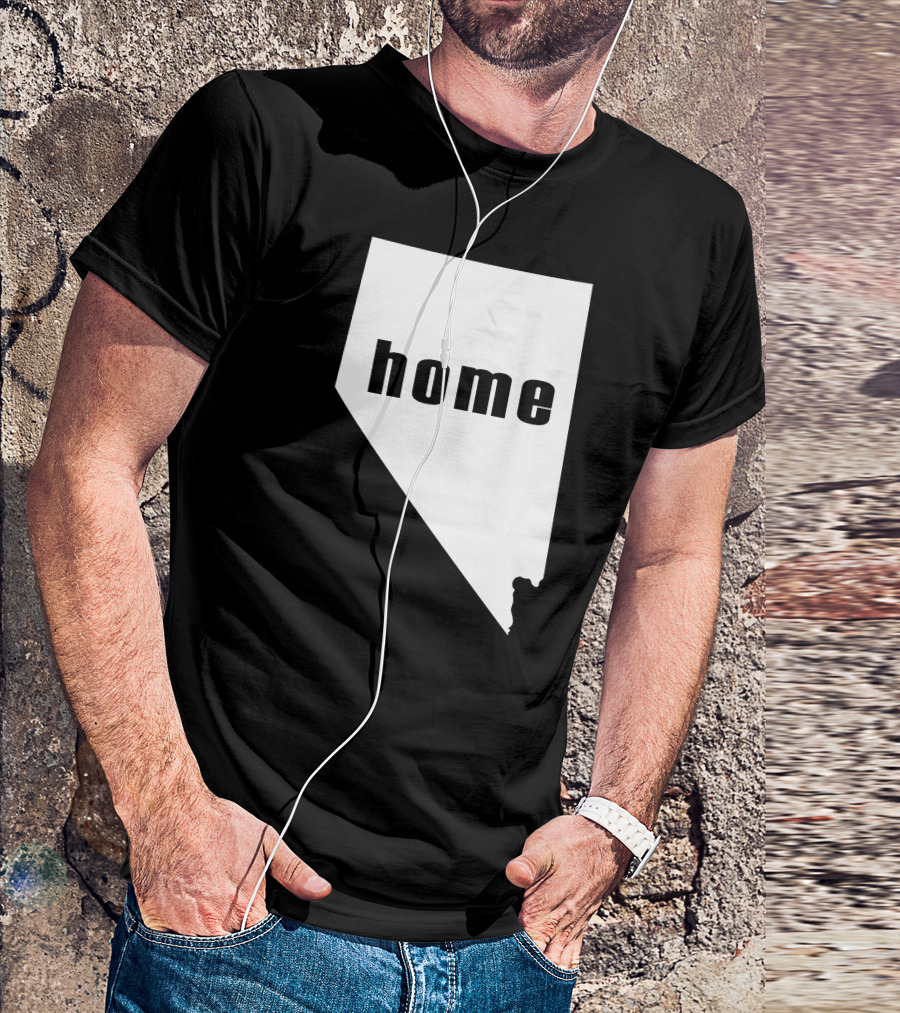 Nevada State Silhouette Home Text Minimalist T-Shirt