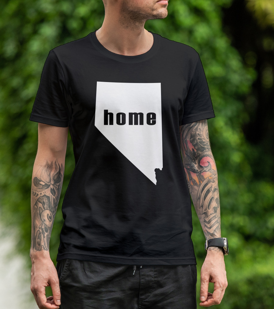 Nevada State Silhouette Home Text Minimalist T-Shirt